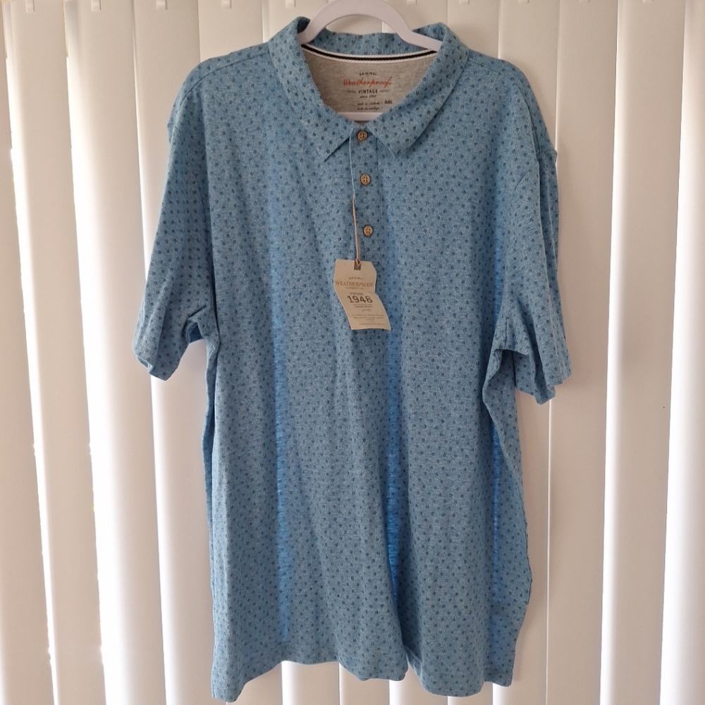 Original Weatherproof Vintage Blue Polo Shirt